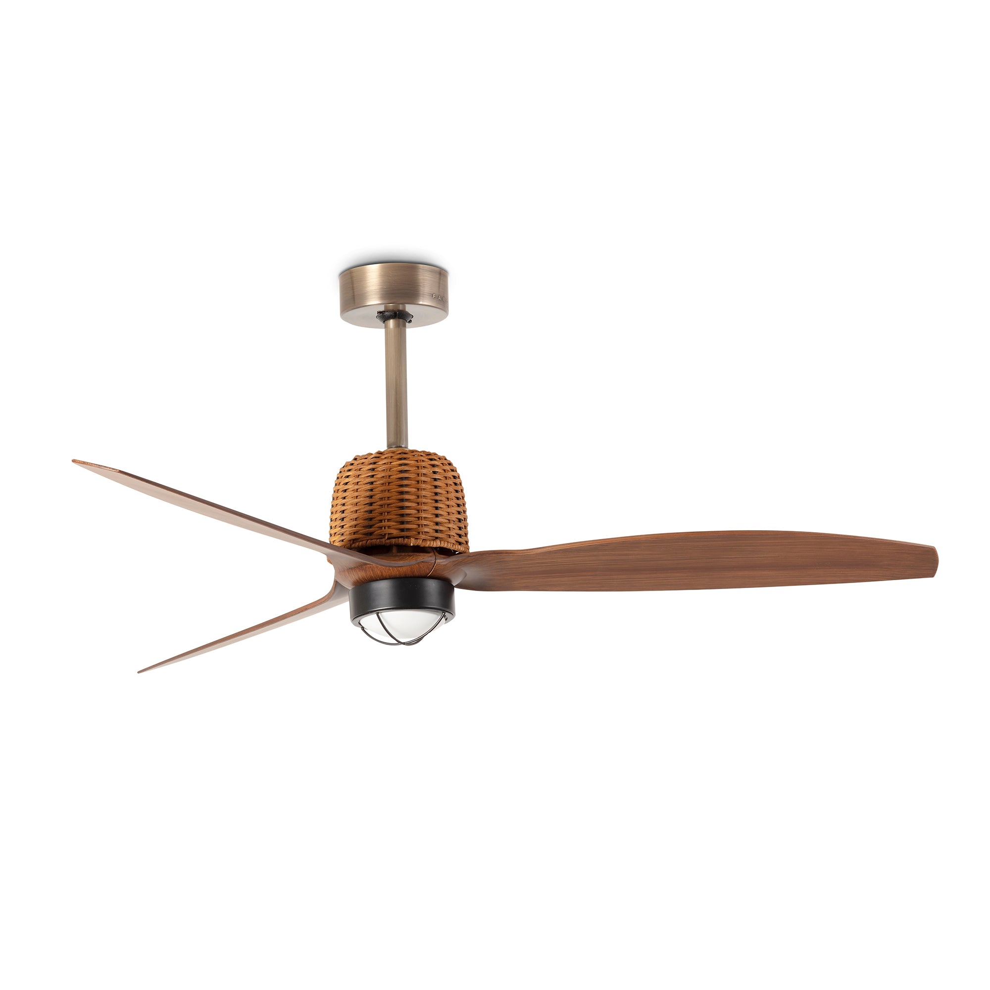 FARO Weaver Fan Ø1280mm – kućište Staro zlato lopatice Orah