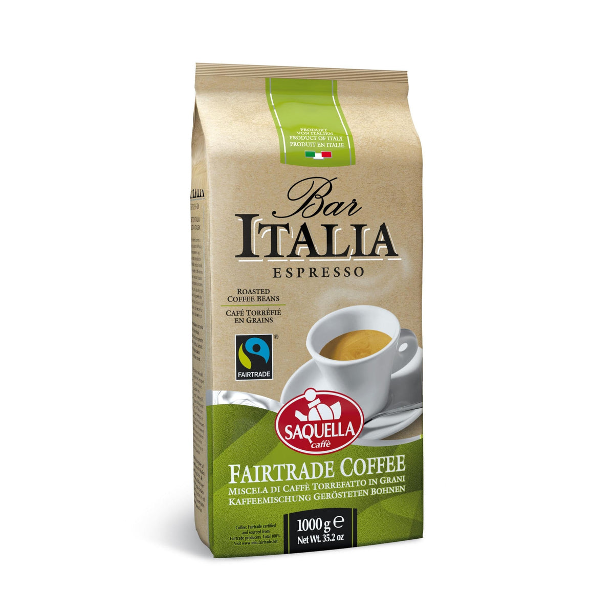 Saquella Bar Italia Fairtrade kafa u zrnu 1 kg