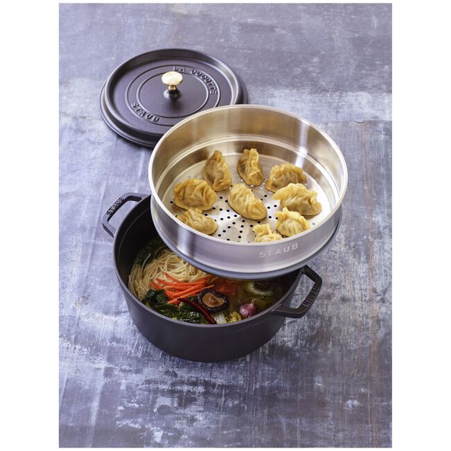 Staub Cocotte with steamer | round | cast iron