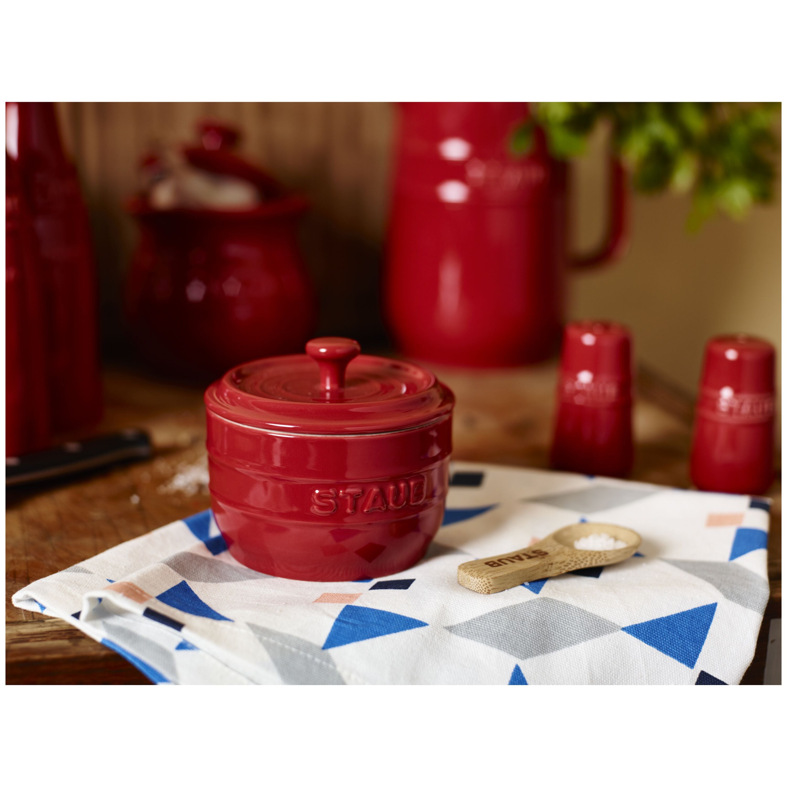 Staub Salt crock, cherry | ceramic