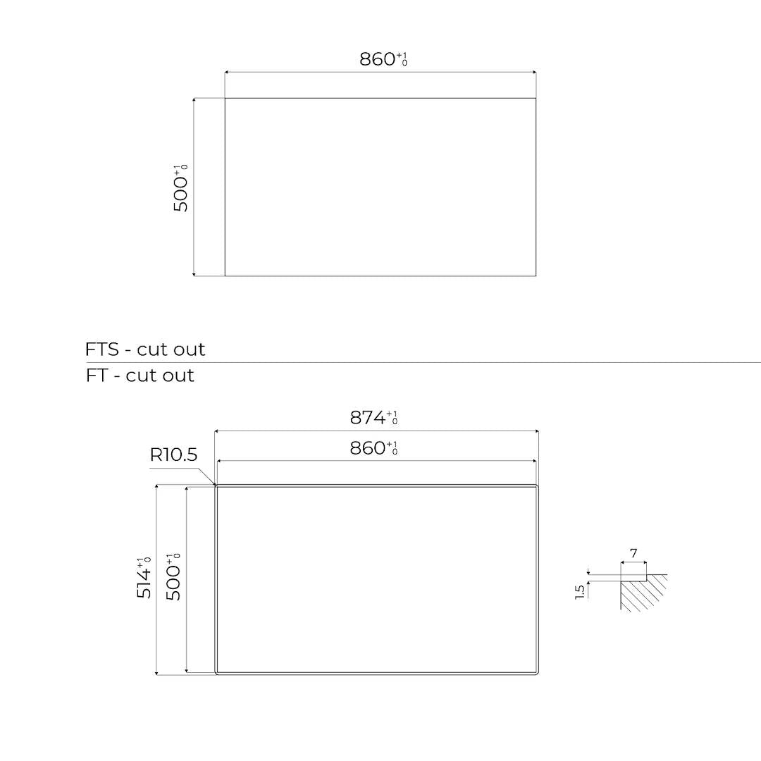 Foster Ploča Outline gas Gun Metal 7440 006 - 2